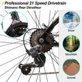 Hiland 26 27.5 29 in Mountain Bike, Mens Womens MTB with 21 Speeds, High - Tensile Steel Frame, V Brake, Hardtail Bicycle for Adults