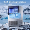 80 LBS/24H Spray-Type Commercial Ice Maker, 15" Built-in Undercounter Stainless Steel Ice Machine w/ 30 LBS Storage & Self-Cleaning for Home Bar Cafe