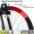 Hiland 26 27.5 29 in Mountain Bike, Mens Womens MTB with 21 Speeds, High - Tensile Steel Frame, V Brake, Hardtail Bicycle for Adults