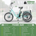 MOONCOOL Electric Tricycle, 350W 36V 24 in 7 Speeds 3 Wheels Electric Bikes for Adults, Motorized Electric Trike Three Wheel Electric Bicycle