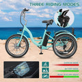 MOONCOOL Electric Tricycle, 350W 36V 24 in 7 Speeds 3 Wheels Electric Bikes for Adults, Motorized Electric Trike Three Wheel Electric Bicycle