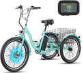 MOONCOOL Electric Tricycle, 350W 36V 24 in 7 Speeds 3 Wheels Electric Bikes for Adults, Motorized Electric Trike Three Wheel Electric Bicycle