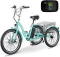 MOONCOOL Electric Tricycle, 350W 36V 24 in 7 Speeds 3 Wheels Electric Bikes for Adults, Motorized Electric Trike Three Wheel Electric Bicycle