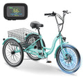 MOONCOOL Electric Tricycle, 350W 36V 24 in 7 Speeds 3 Wheels Electric Bikes for Adults, Motorized Electric Trike Three Wheel Electric Bicycle