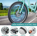MOONCOOL Electric Tricycle, 350W 36V 24 in 7 Speeds 3 Wheels Electric Bikes for Adults, Motorized Electric Trike Three Wheel Electric Bicycle