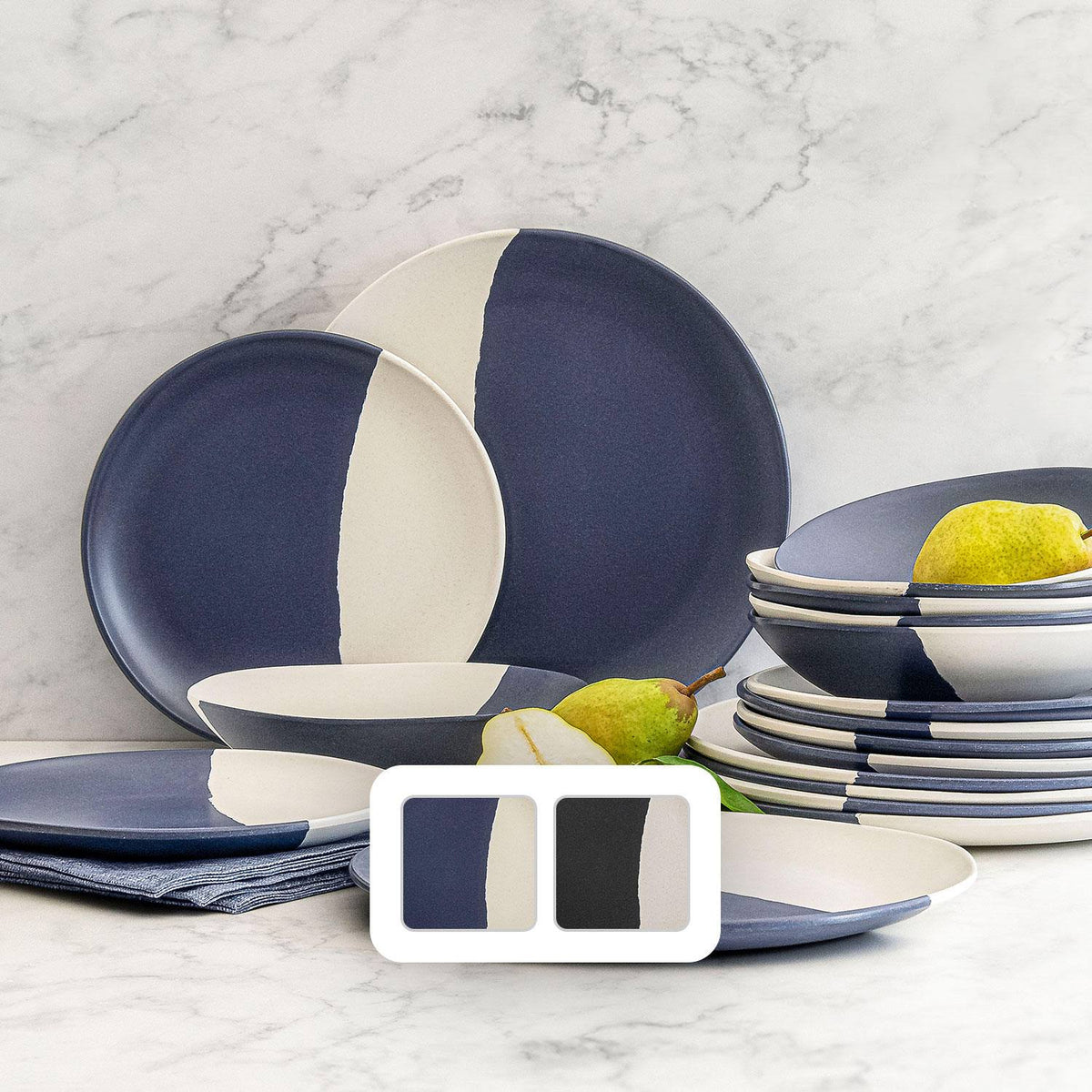 Member's Mark 18-Piece Bamboo Melamine Dinnerware Set (Moonlight)