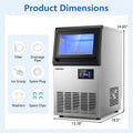 80 LBS/24H Spray-Type Commercial Ice Maker, 15" Built-in Undercounter Stainless Steel Ice Machine w/ 30 LBS Storage & Self-Cleaning for Home Bar Cafe
